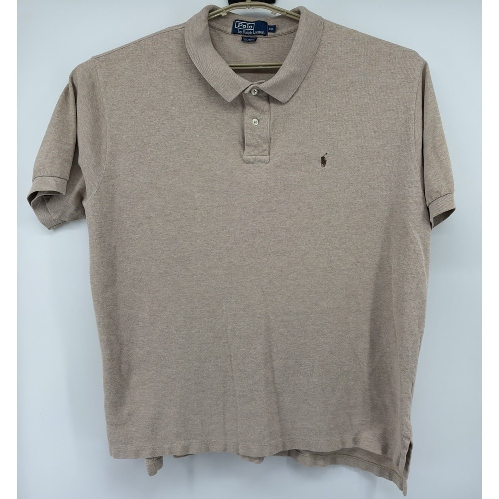 Polo Ralph Lauren Short Sleeve Cotton Polo Shirt Tan Men's Size 2XL